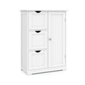Bathroom Floor Cabinet Side Storage Cabinet with 3 Drawers and 1 Cupboard