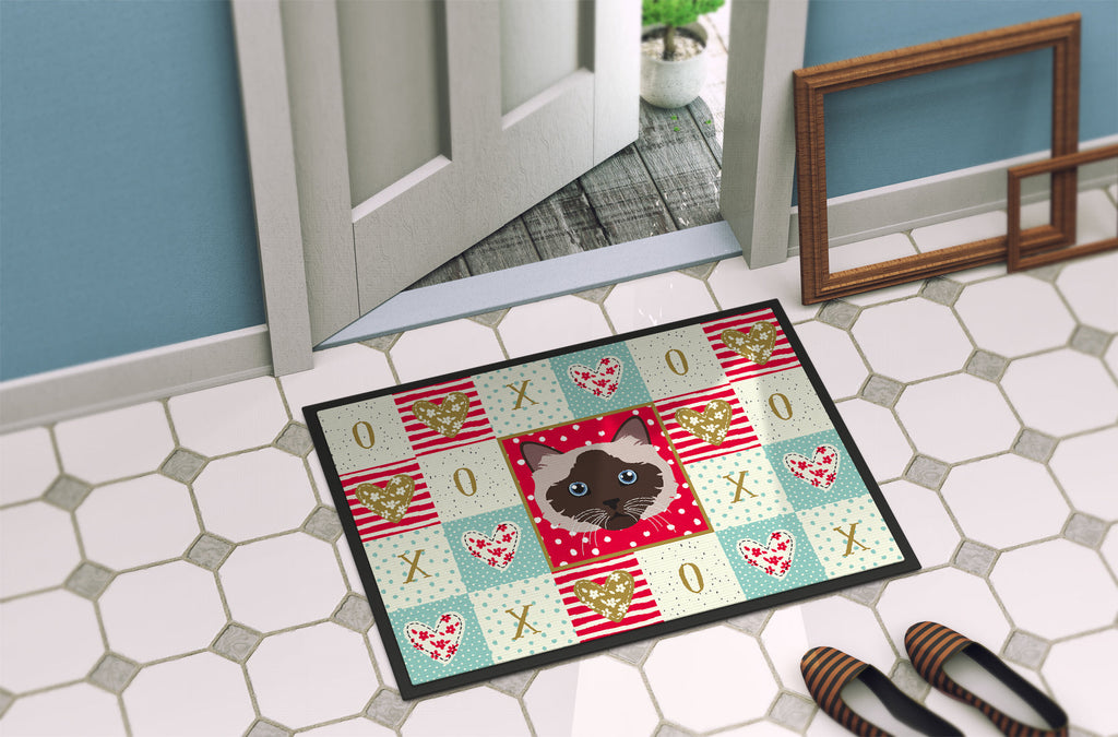 Birman Cat Love Doormat - 18x27 Decorative Floor Mat – Indoor/Outdoor Rug