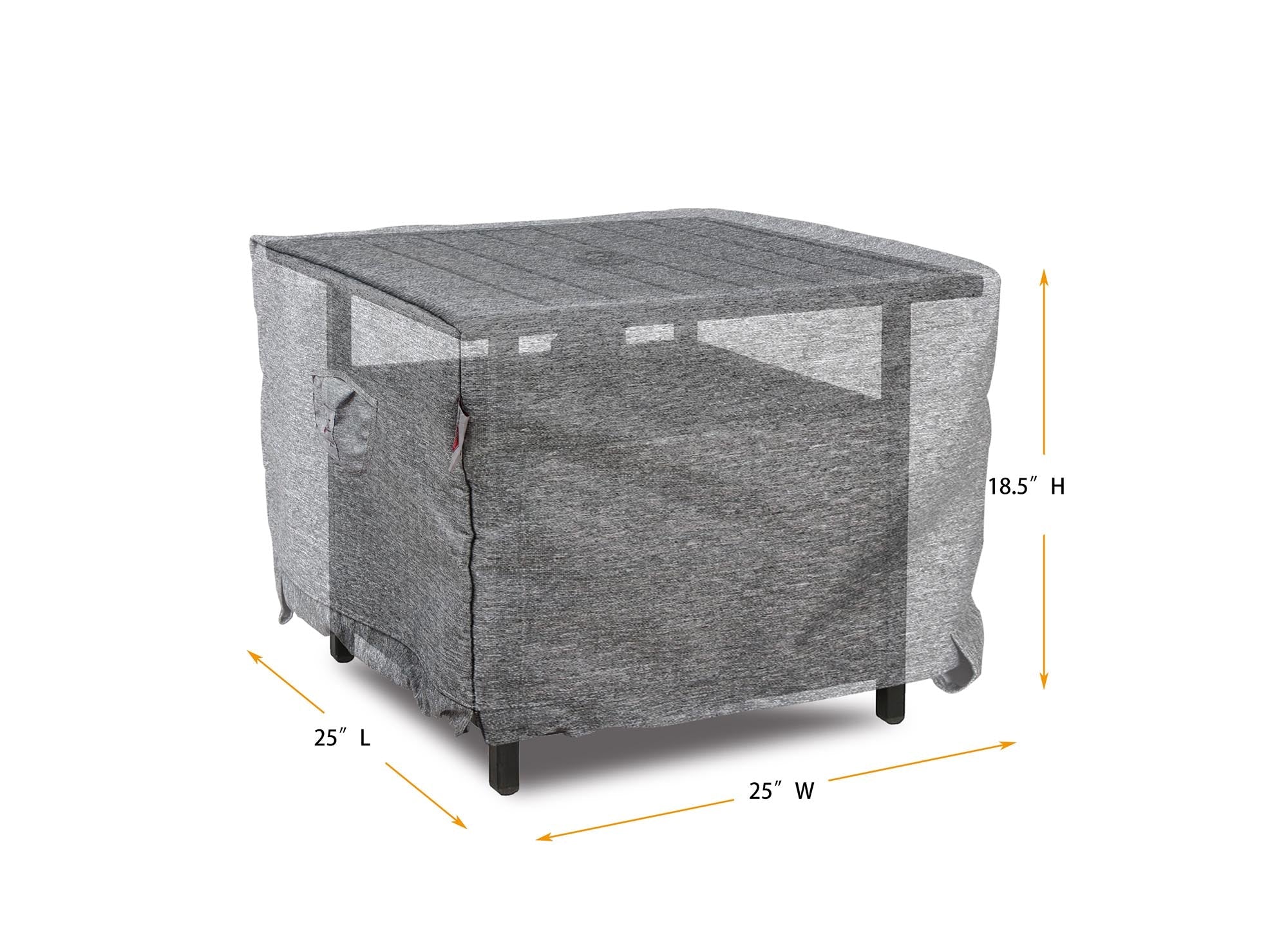 Premium Heavy-Duty Accent Table Cover - 3-Layer Water & UV-Resistant, Platinum Series, 25''Wx25'Dx18.5''H for Outdoor Patio Furniture