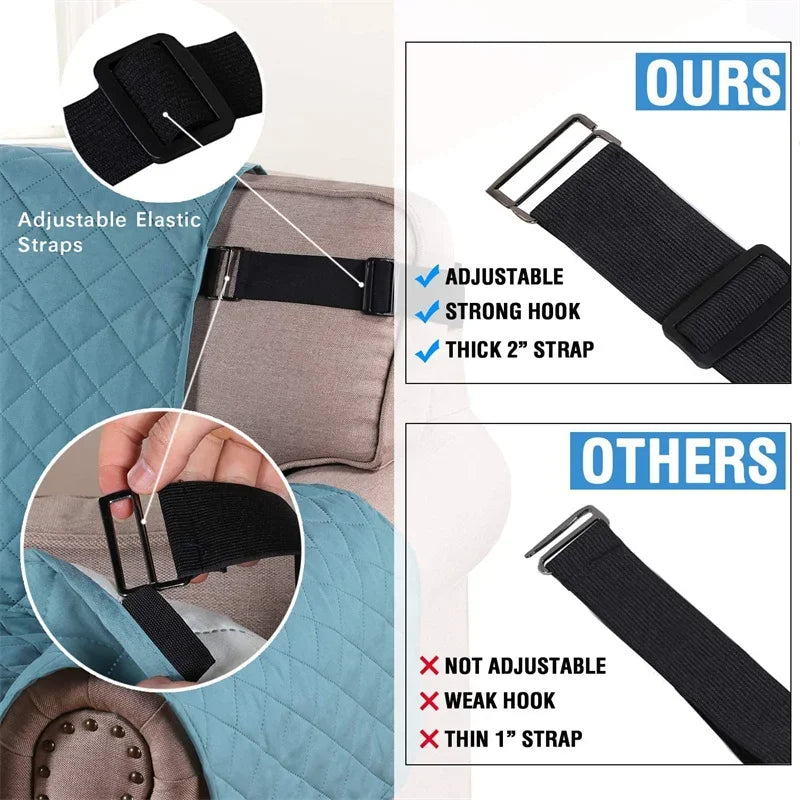 Waterproof Recliner Cover Snap Fixed Pet Dog Kids Sofa Mat Couch Slipcovers