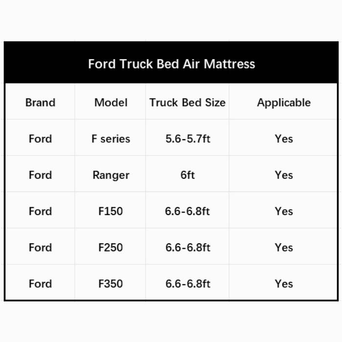 5.5-5.8ft | 6-6.5ft Ford Truck Bed Air Mattress 1.0