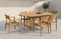 Julien FSC Certified Teak Wood Outdoor Patio Extendable Dining Set