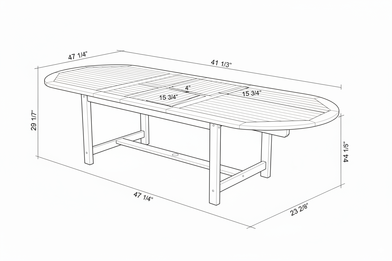 Julien FSC Certified Teak Wood Outdoor Patio Extendable Dining Set