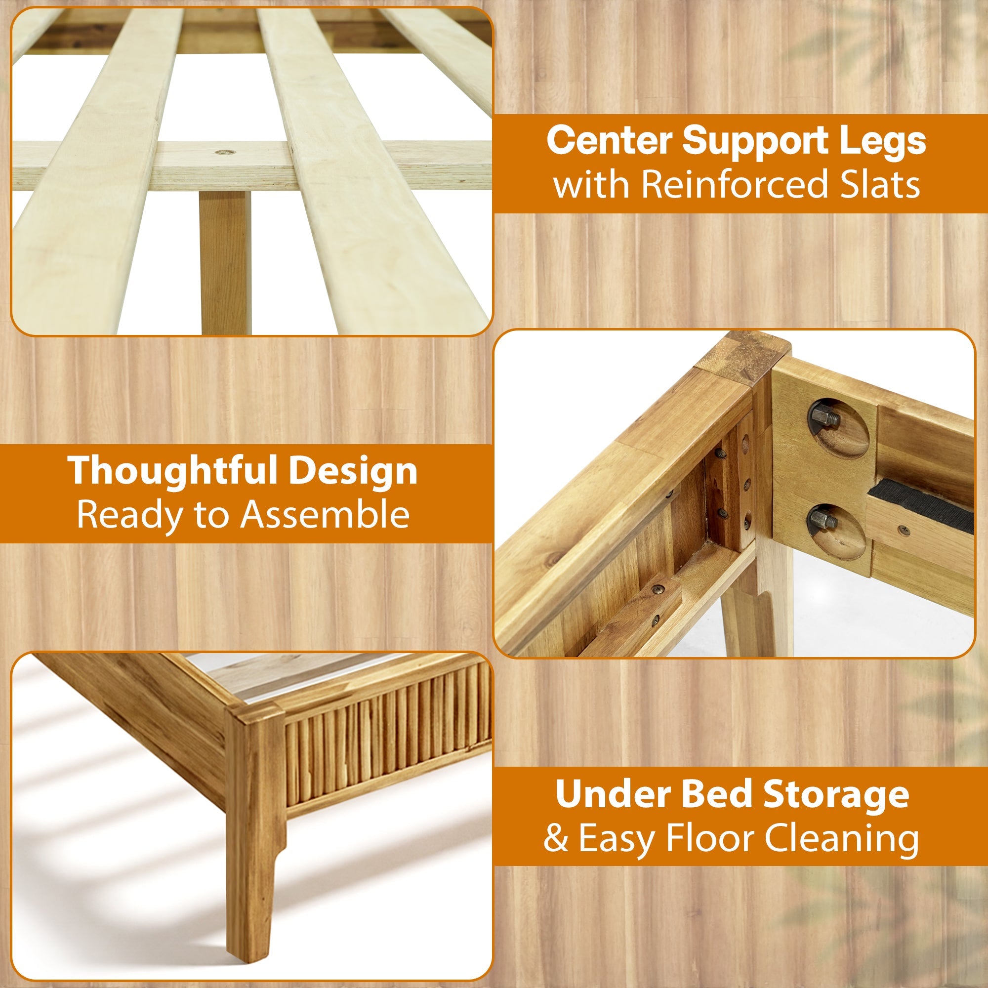 Bosk Solid Wood Bed Frame