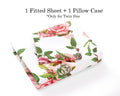 DaDa Bedding Romantic Roses Lovely Spring Pink Floral Fitted Bed Sheet w/ Pillow Cases (JHW879-Fitted)