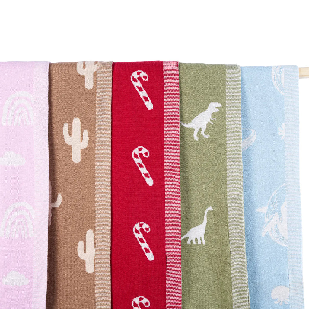 Whale Jacquard Knit Baby Blanket