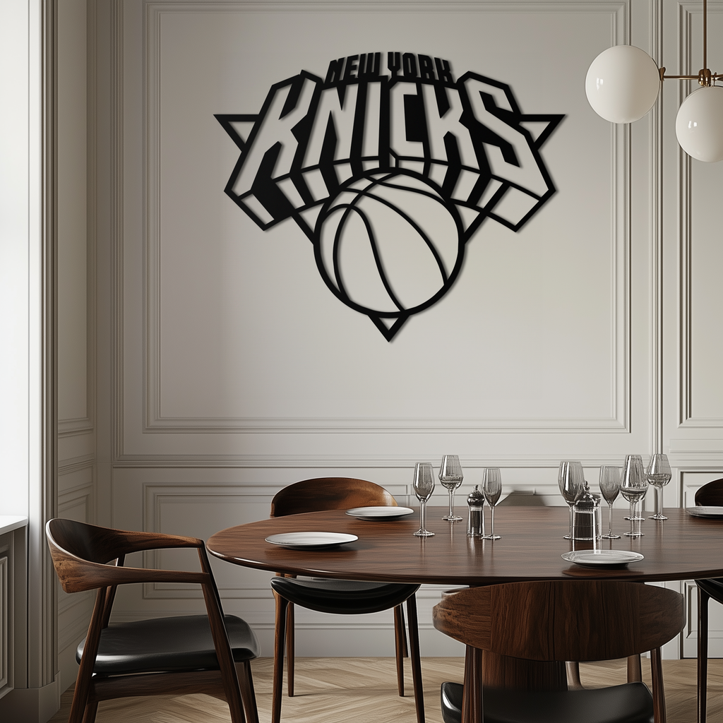 New York Knicks Basketball Logo Metal Wall Art – Bold Sports-Inspired Home Decor- KAF677