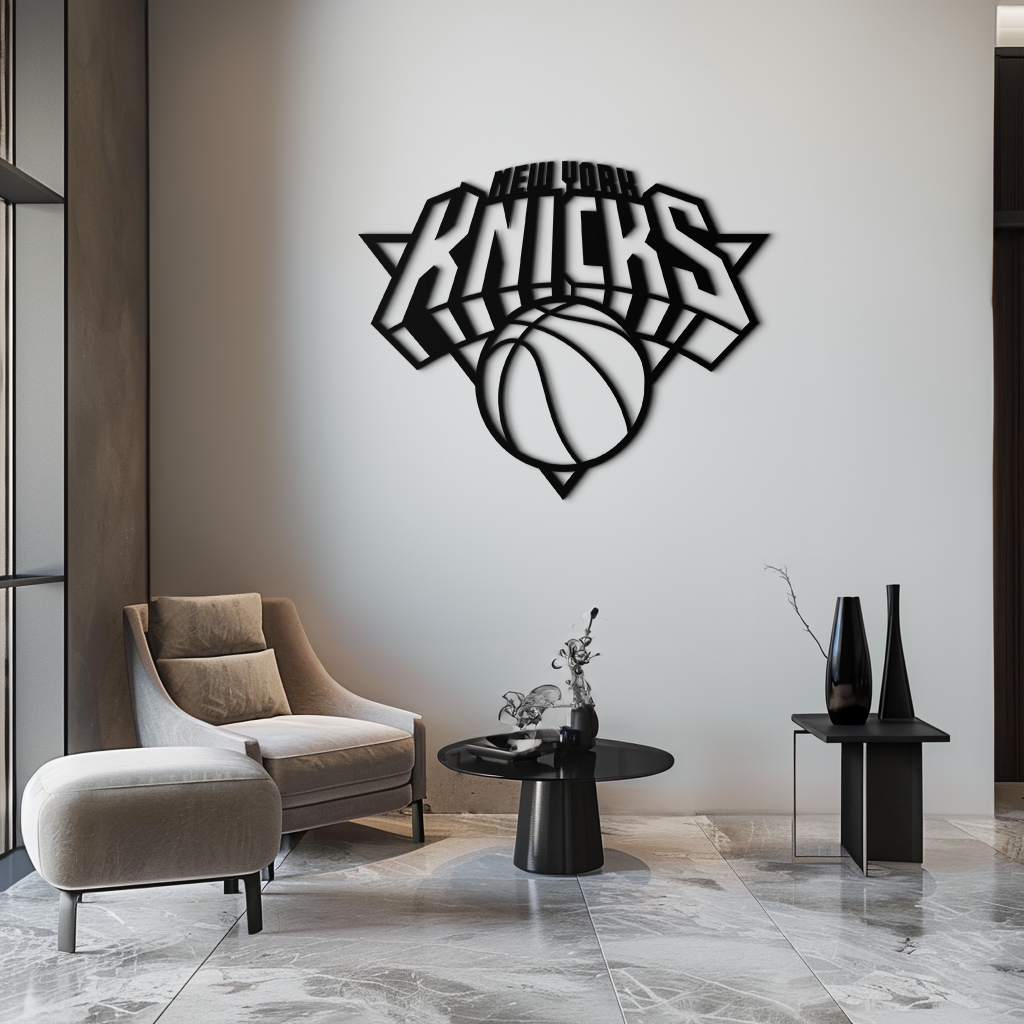 New York Knicks Basketball Logo Metal Wall Art – Bold Sports-Inspired Home Decor- KAF677