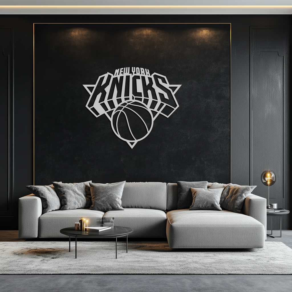 New York Knicks Basketball Logo Metal Wall Art – Bold Sports-Inspired Home Decor- KAF677