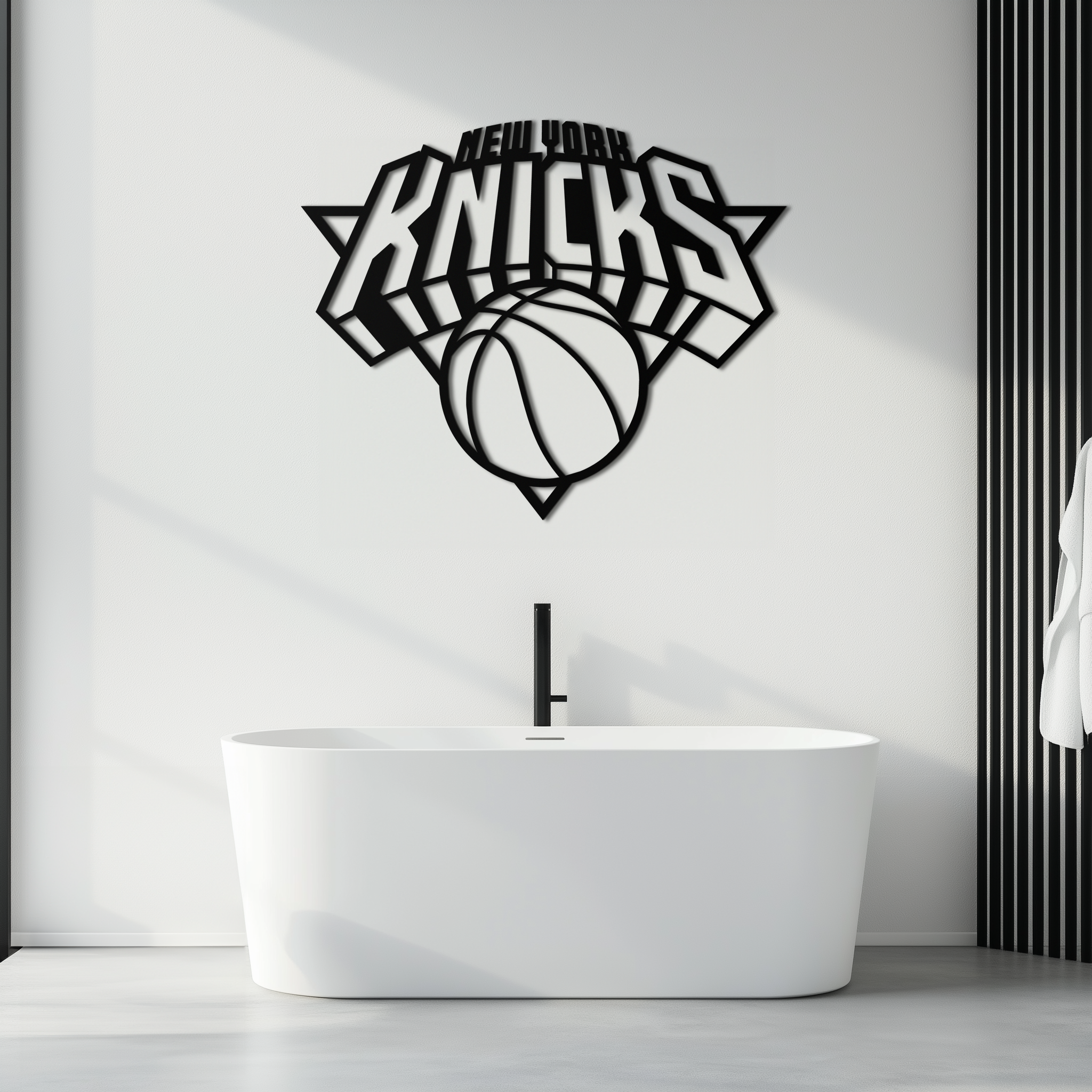 New York Knicks Basketball Logo Metal Wall Art – Bold Sports-Inspired Home Decor- KAF677