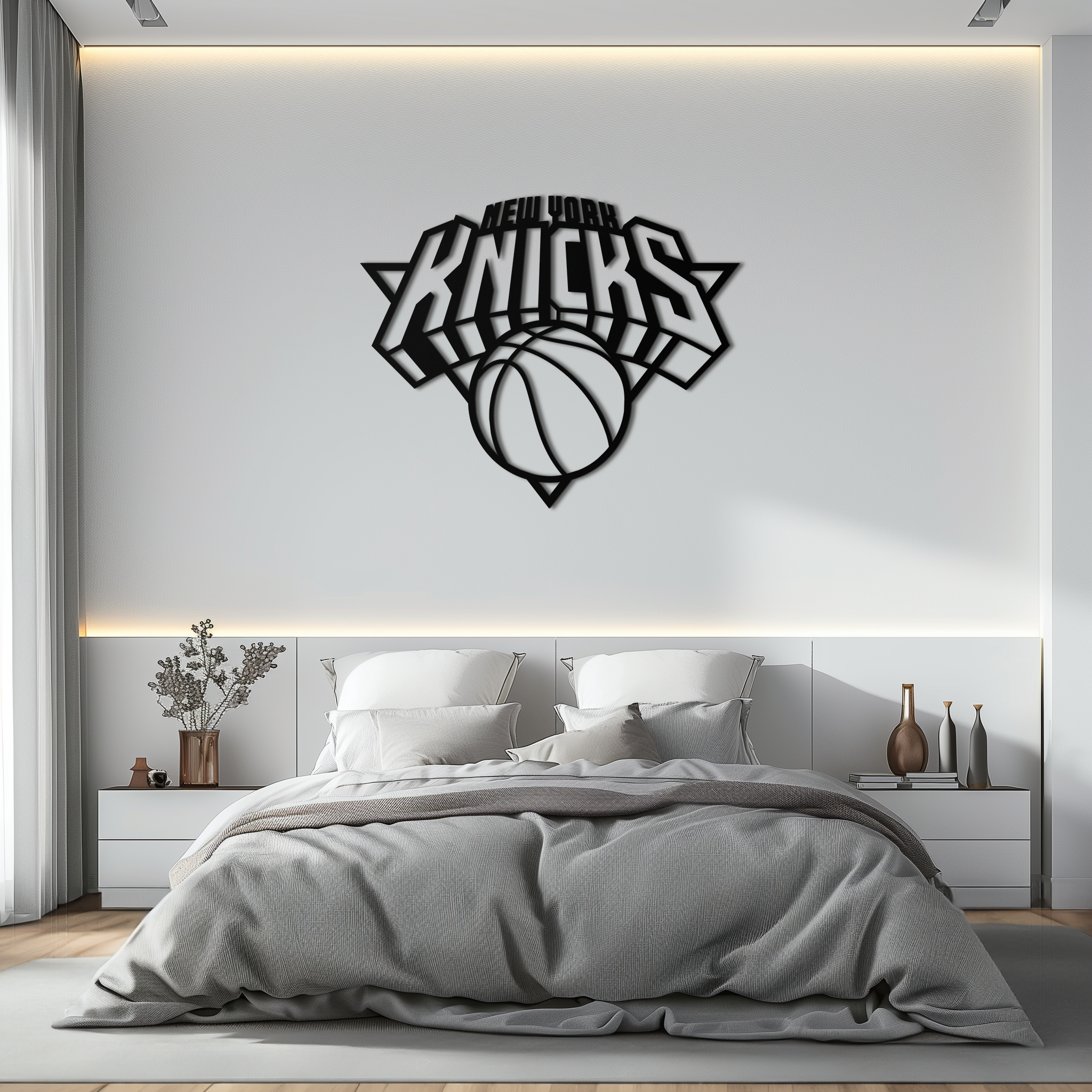 New York Knicks Basketball Logo Metal Wall Art – Bold Sports-Inspired Home Decor- KAF677