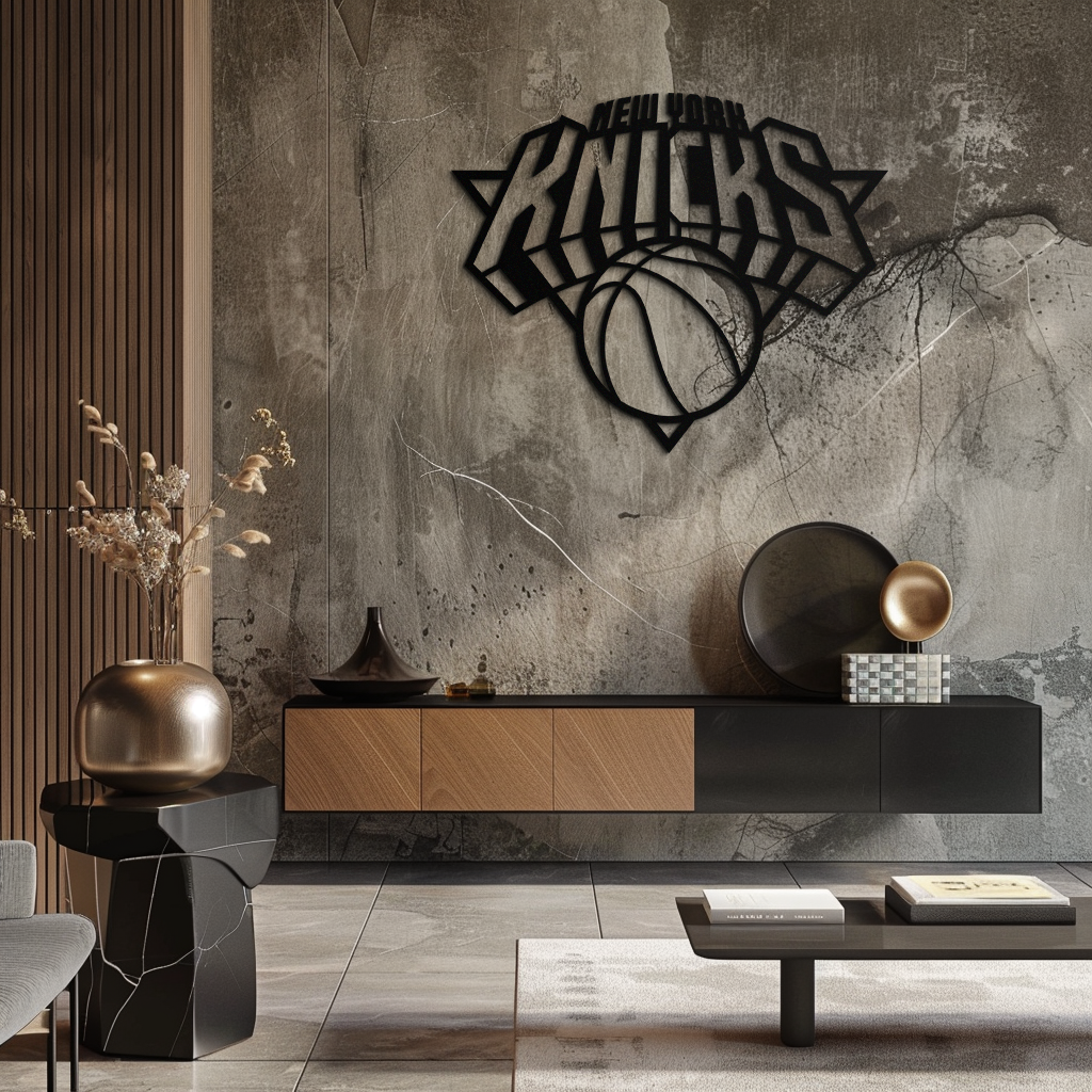 New York Knicks Basketball Logo Metal Wall Art – Bold Sports-Inspired Home Decor- KAF677