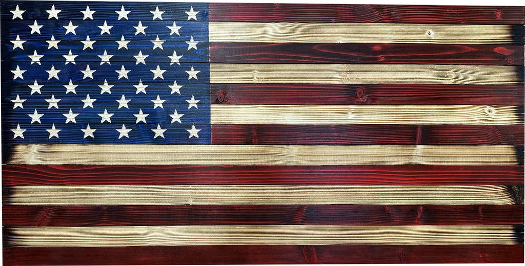 Large American Flag Gun Safe - Quick Access Hidden Gun Safe for Rifles, Shotguns, & Handguns - Gun Concealment Furniture with Magnetic Lock - Gun Self Hidden Storage (Red and Blue)