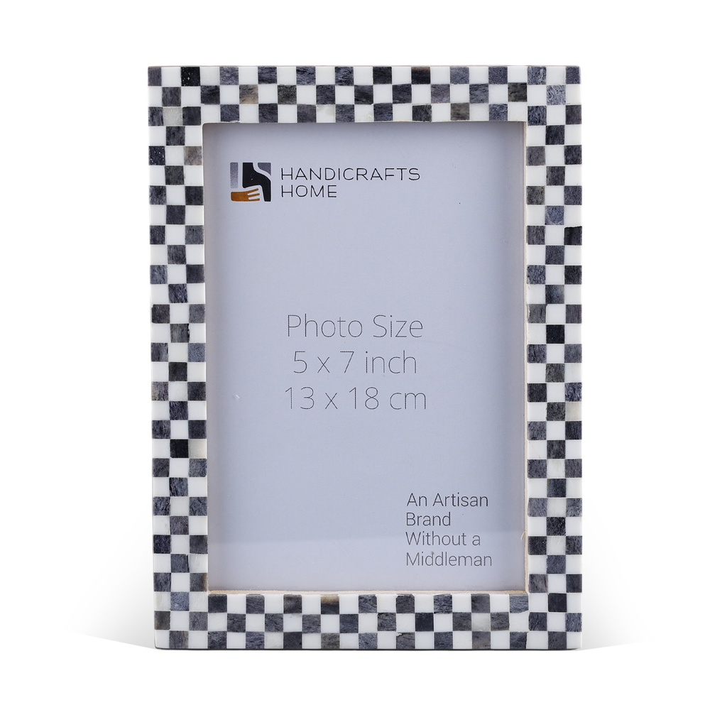 Checkered Bone Inlay Picture Frame 4x6 5x7 8x10 Home Decor