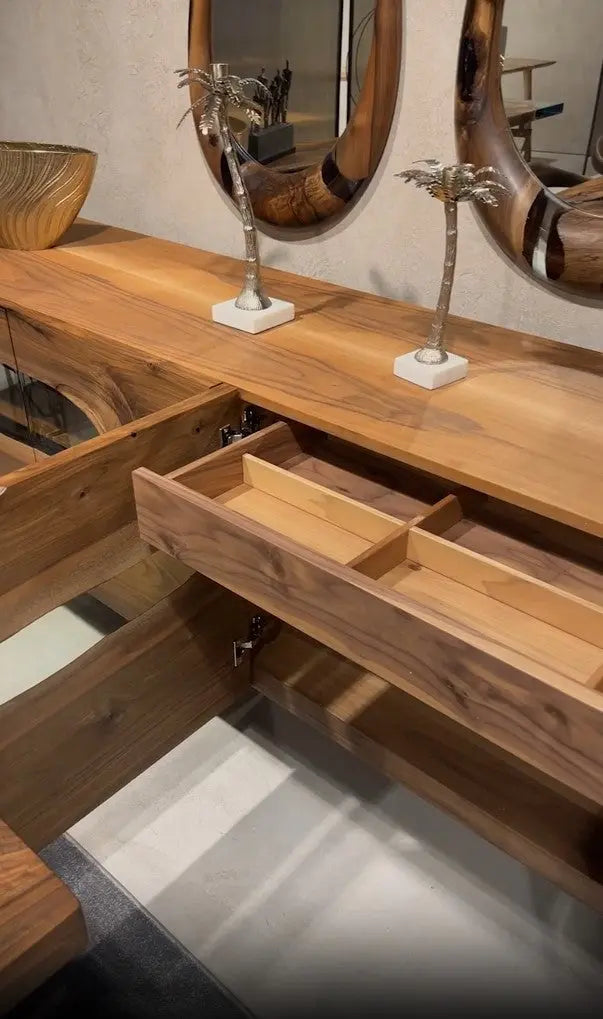Wood and Resin Dining Room Buffet & Sideboard Table | Voronoi Collection