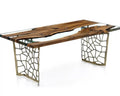 Resin Walnut River Dining Room Table | Voronoi Table