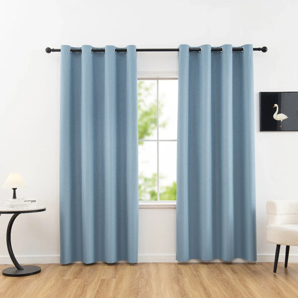 1panel Solid 100% Blackout Curtains with Grommets, Total Privacy Drapes for Bedroom, Living Room, Home Decor,Lightweight Curtain