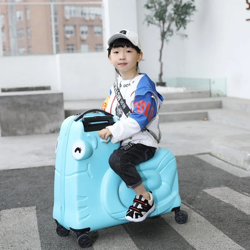 Trojan Horse Children Trolley Case 20/22/24 inch Riding Suitcase Universal Wheel can ride can sit Luggage Travel Suitcase