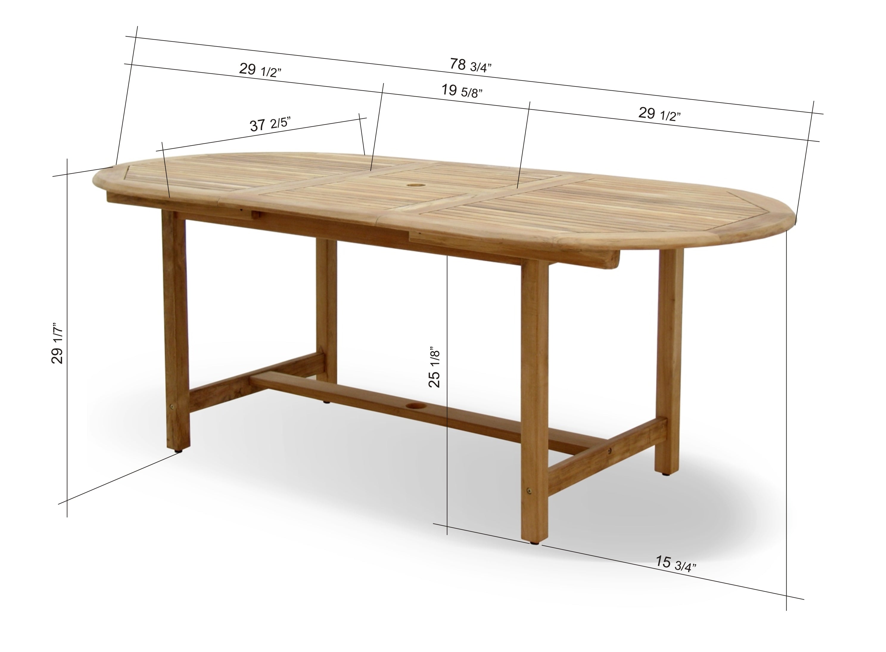 Julien FSC Certified Teak Wood Outdoor Patio Extendable Dining Set