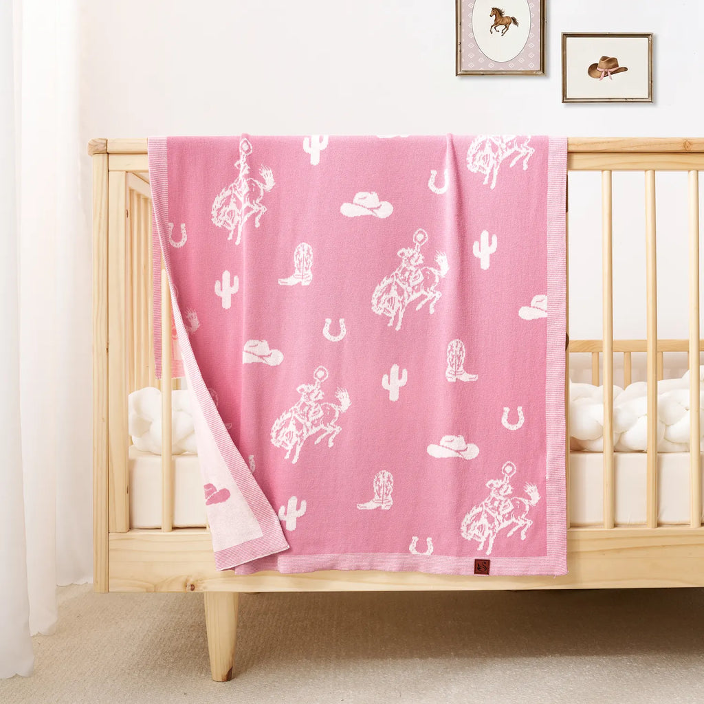 Cowgirl Jacquard Knit Baby Blanket