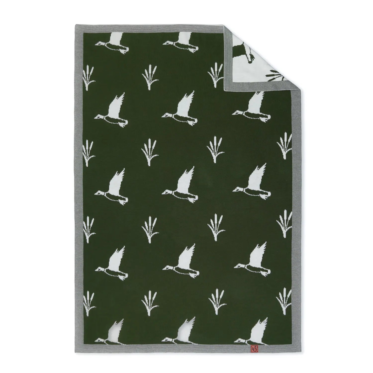 Mallard Duck Jacquard Knit Baby Blanket