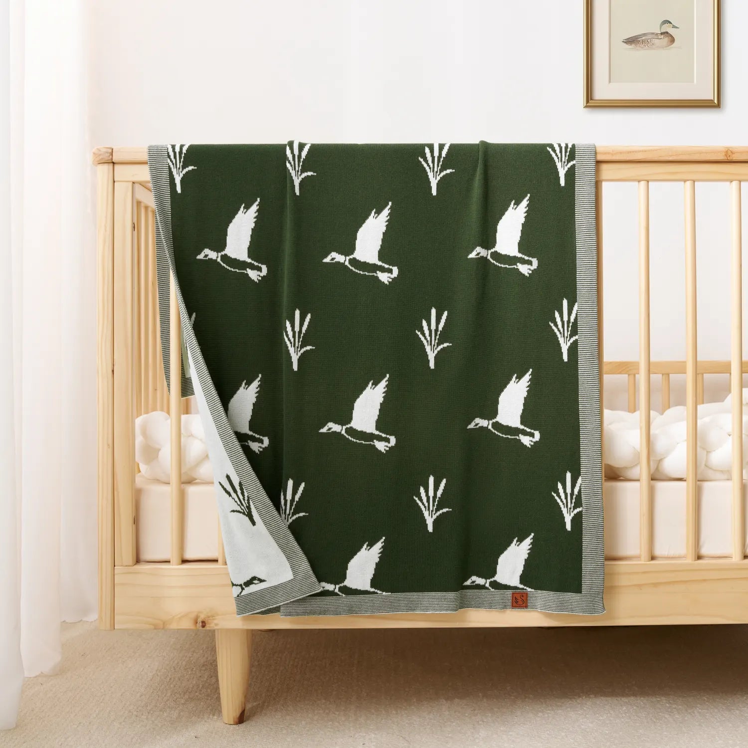Mallard Duck Jacquard Knit Baby Blanket