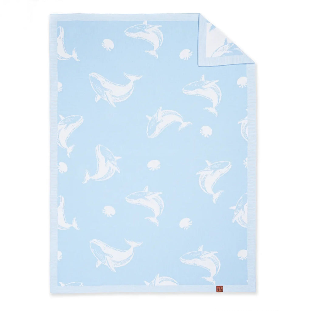 Whale Jacquard Knit Baby Blanket