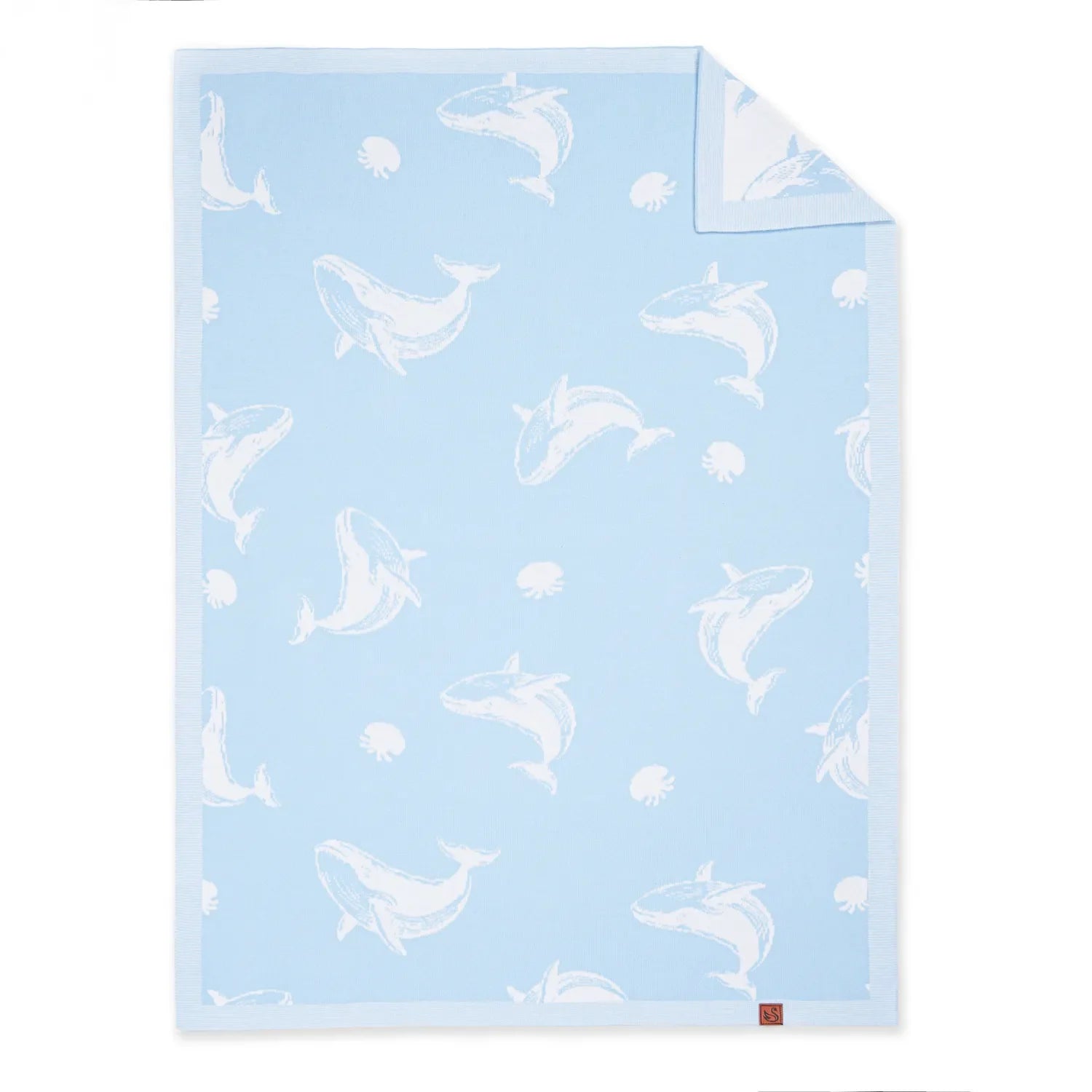 Whale Jacquard Knit Baby Blanket