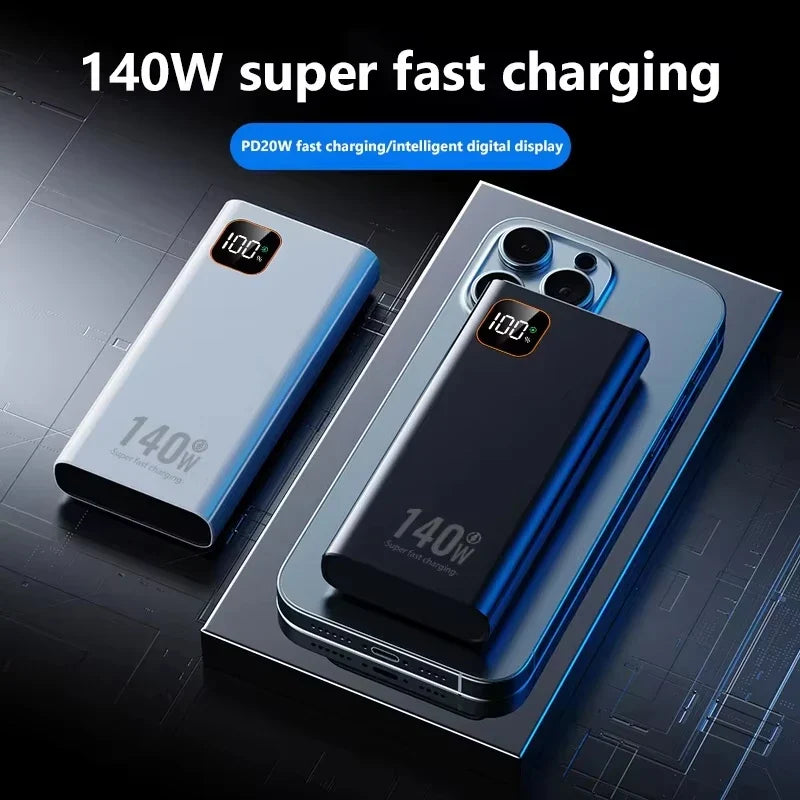 Lenovo 200000mAh 140W Super Fast Charging Power Bank Ultra Capacity Portable Charger New Arrival for iPhone Samsung