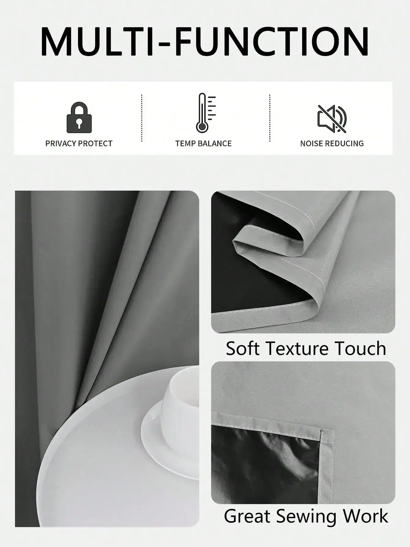 1panel Solid 100% Blackout Curtains with Grommets, Total Privacy Drapes for Bedroom, Living Room, Home Decor,Lightweight Curtain