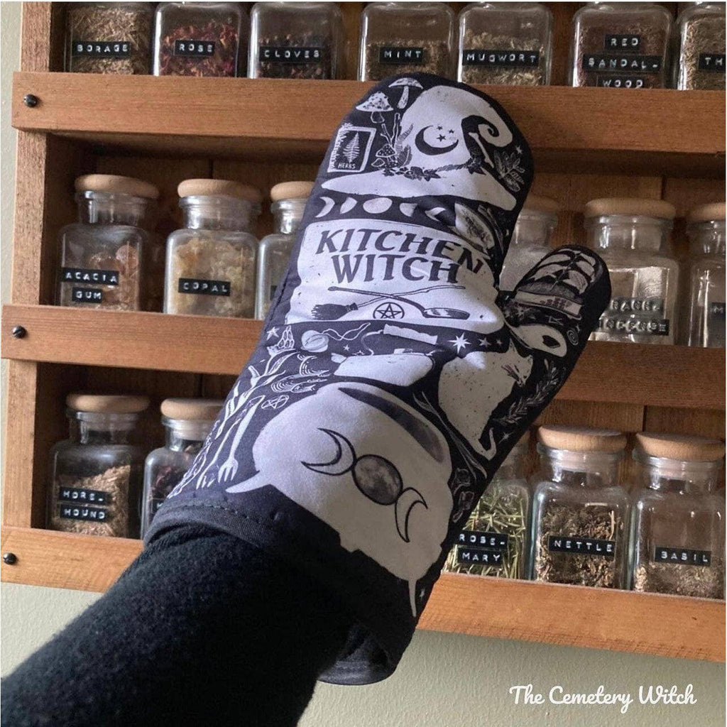 Set of 2 Kitchen Witch Oven Mitt | Pot Holders
