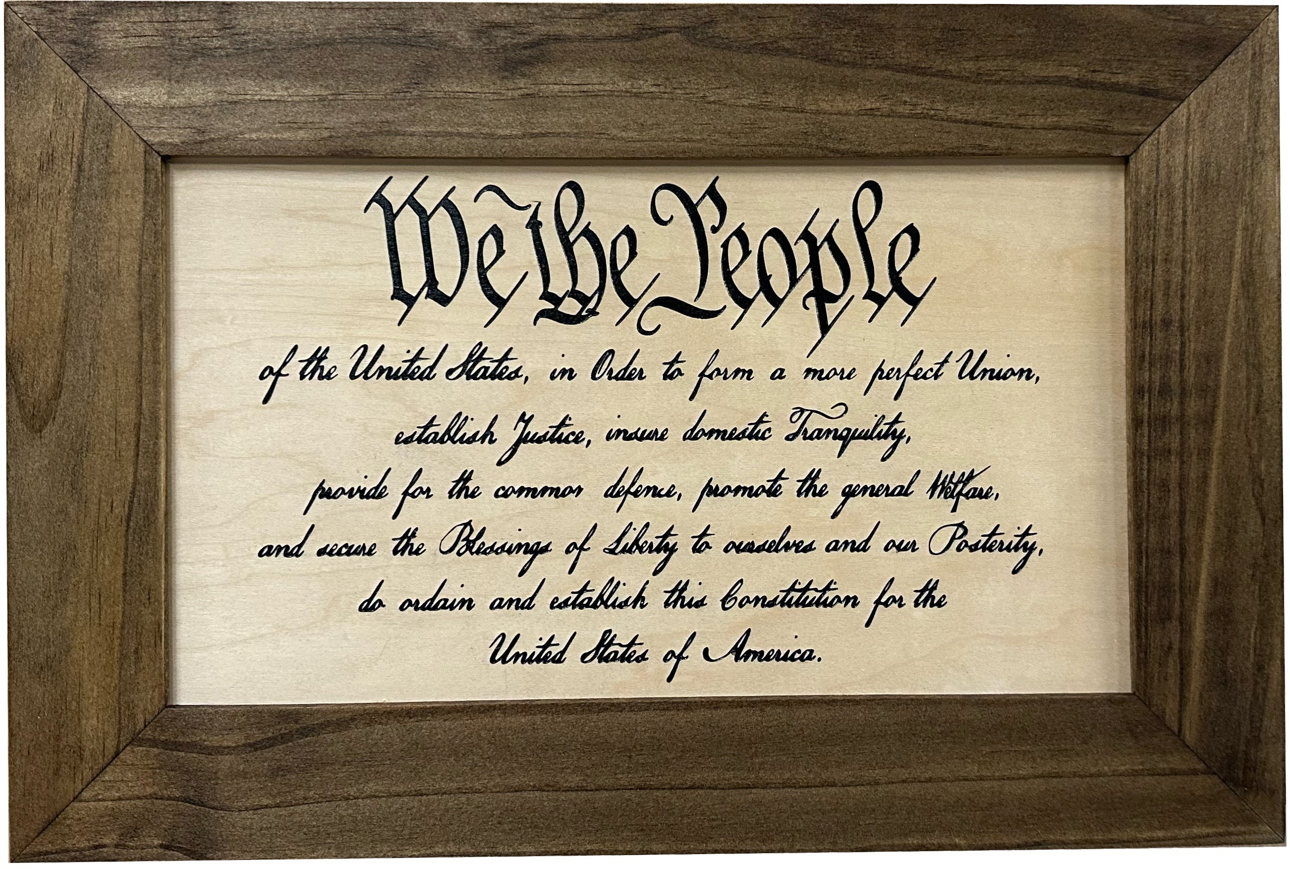 We The People Constitution Gun Concealment Furniture - Handcrafted Hidden Gun Storage Wall Decor - Hidden Safe Furniture with Magnetic Lock for Quick Access & Storage - Made in USA