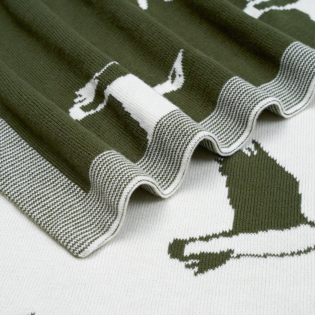 Mallard Duck Jacquard Knit Baby Blanket