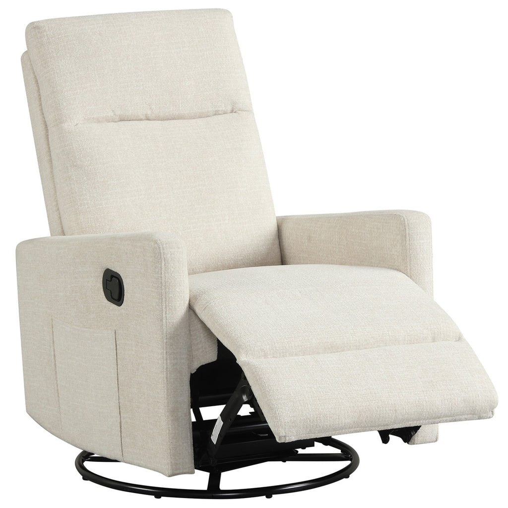 Swivel Rocking Chair 360° Nursery Reclining Rocker Armchair with Cushioned Back