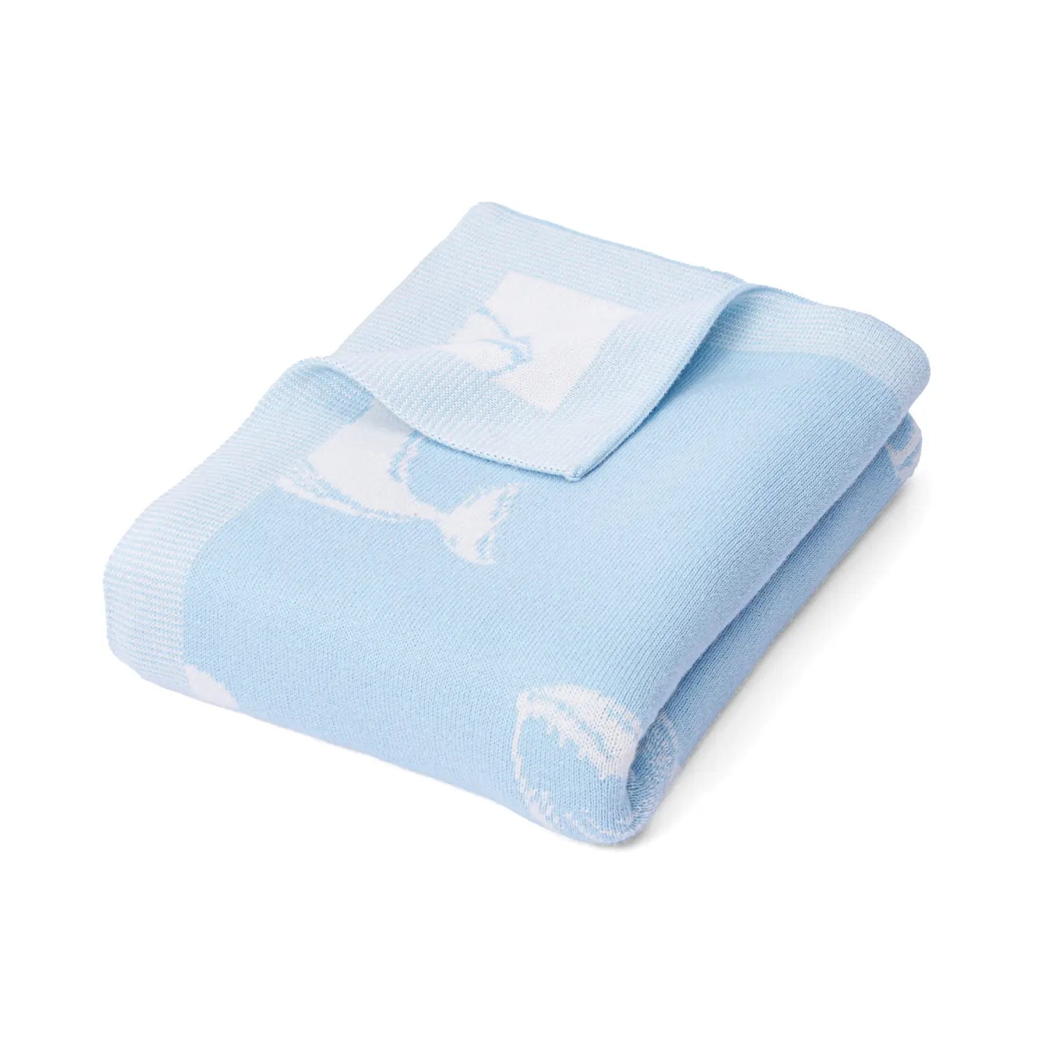 Whale Jacquard Knit Baby Blanket