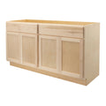 Maple Unfinished 60" Bathroom Vanity Sink Base Cabinet
