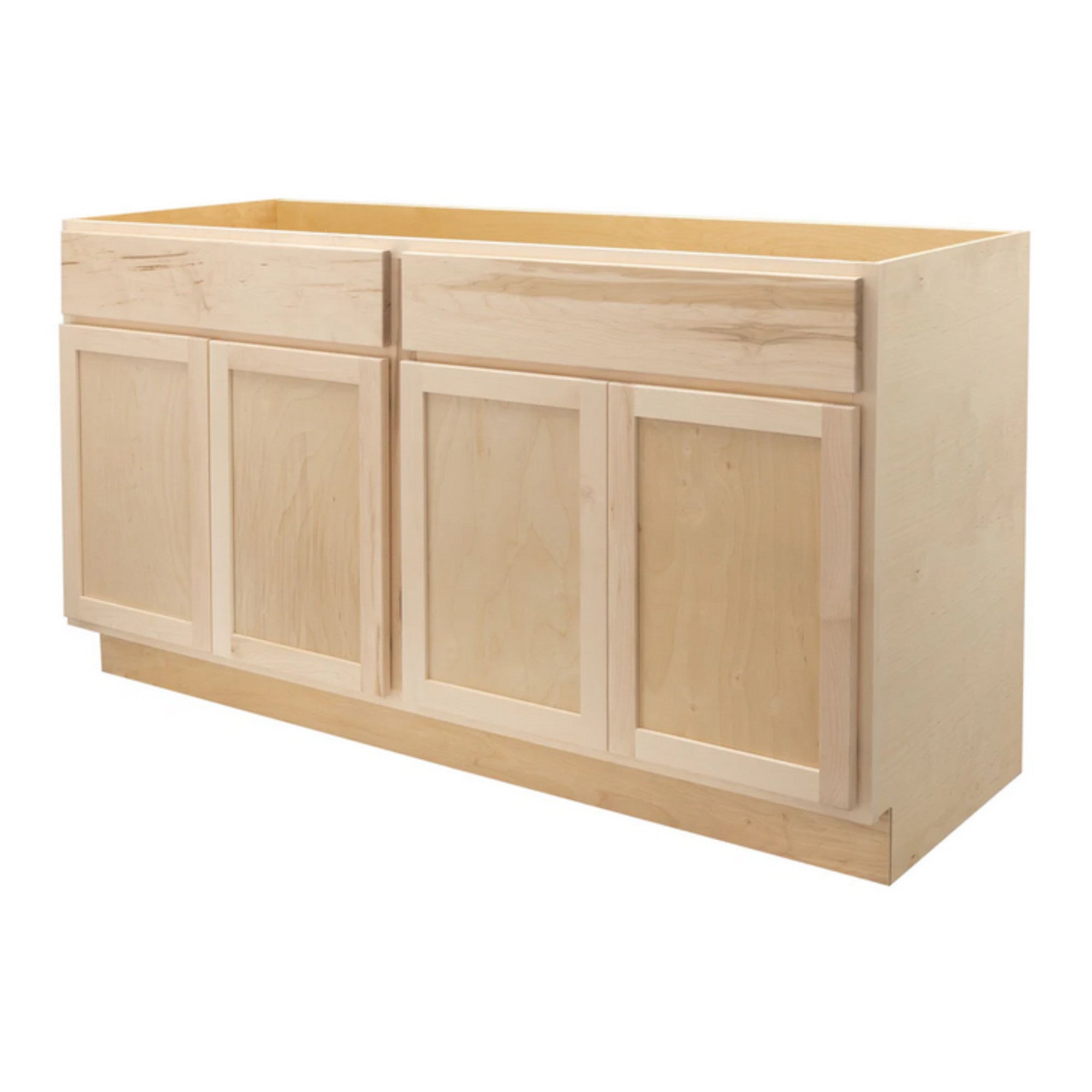 Maple Unfinished 60" Bathroom Vanity Sink Base Cabinet