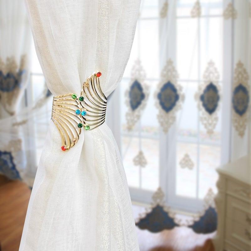 Angel's Wing Curtain Strap Modern Simple Curtain Clip Without Punching And Installation Of Metal Decorative Curtain Buckle Curtain Tiebacks Clips For Window Drapes Holdbacks Decorative Sheer Curtain Tiebacks For Girl' Room
