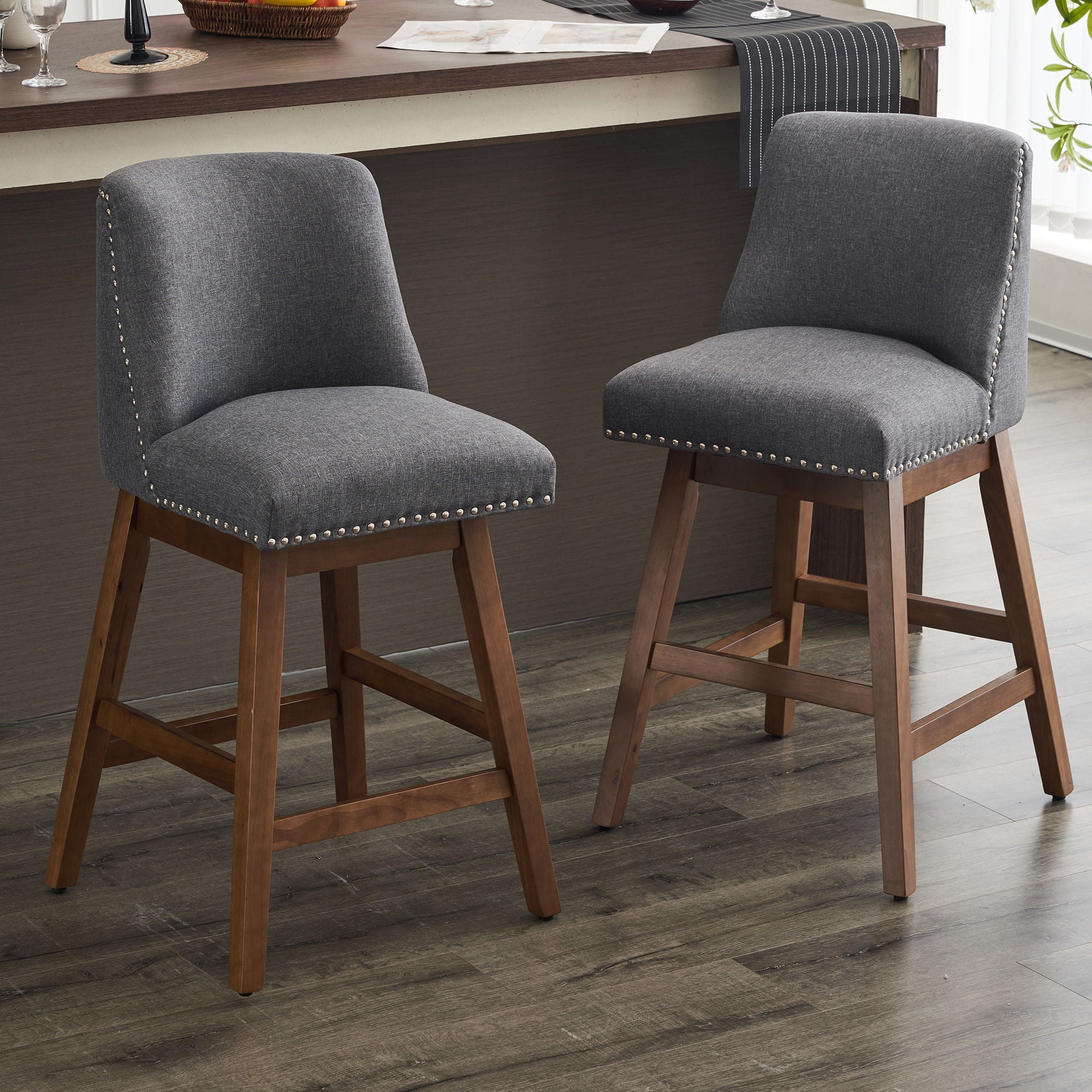 Upholstered Swivel Bar Stool