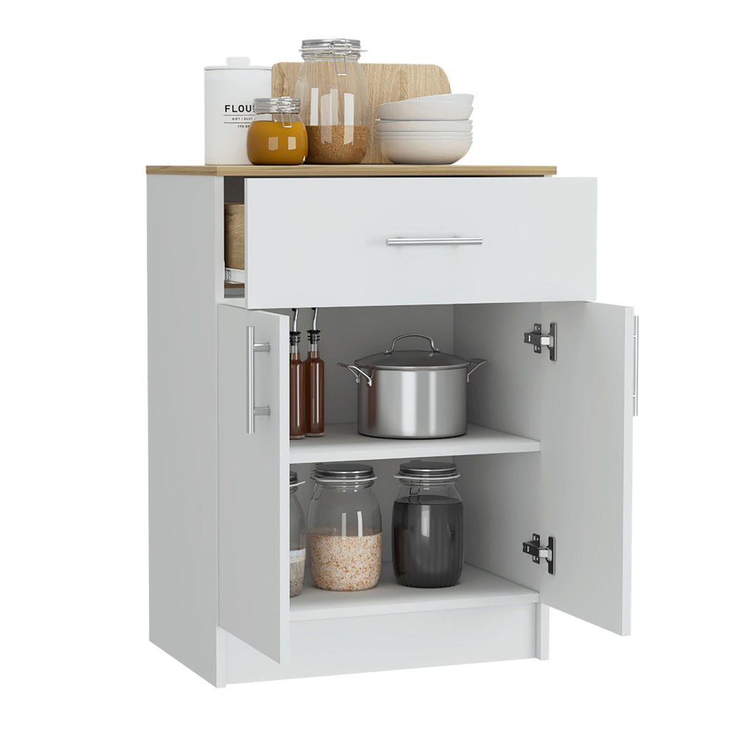 Pantry Organizer Cabinet One Drawer, Two Interior Shelves, Two Doors -