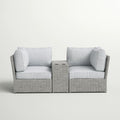 Outdoor Wicker Loveseat With Cushions