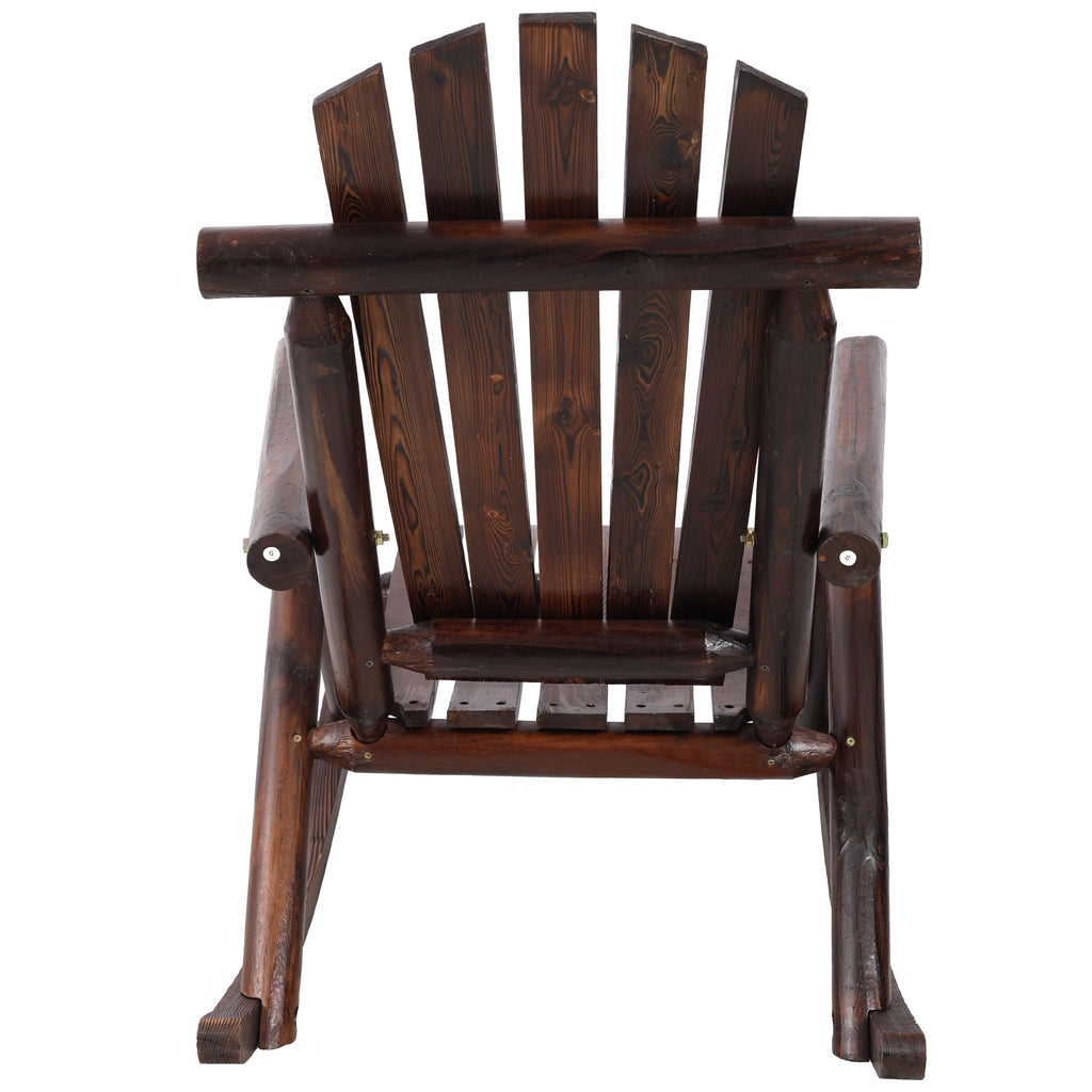 Durable Wooden Porch Rocker, Fir Log Rocking Chair