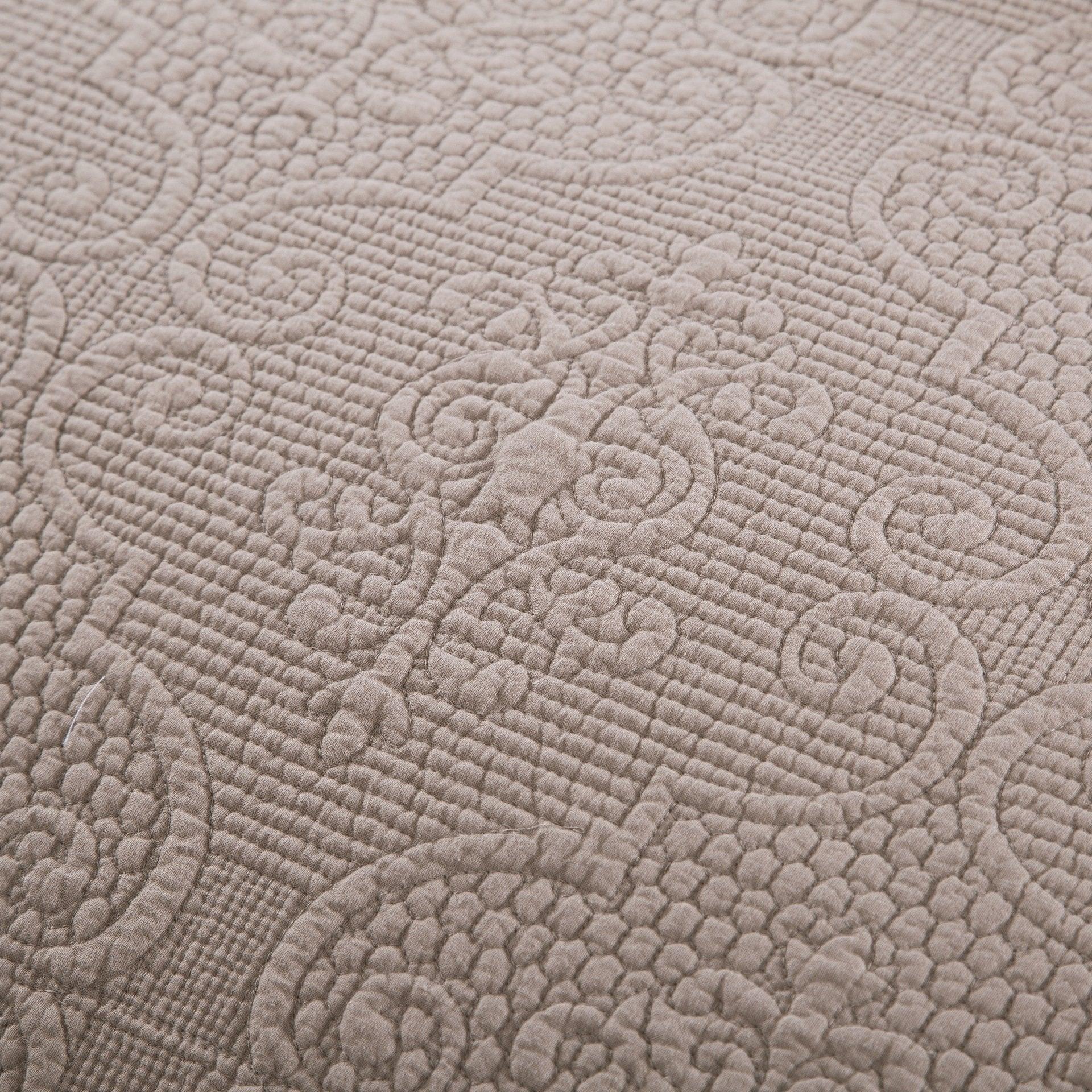 DaDa Bedding Neutral Taupe Beige Sandy Elegant Matelasse Cotton Quilted Bedspread Set (JHW-585)