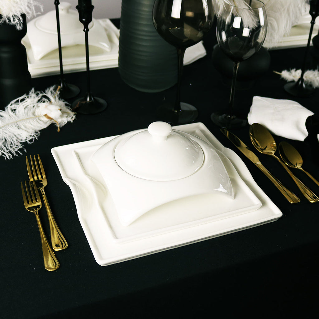 Square Porcelain Dinnerware Set