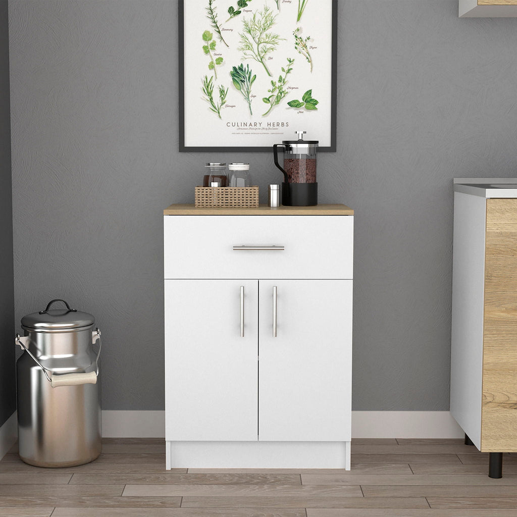 Pantry Organizer Cabinet One Drawer, Two Interior Shelves, Two Doors -