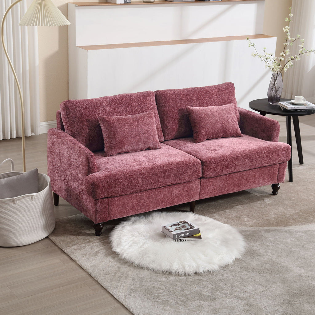 Mid Century Modern Fabric Loveseat Sofa, 2 Seat Upholstered Couch