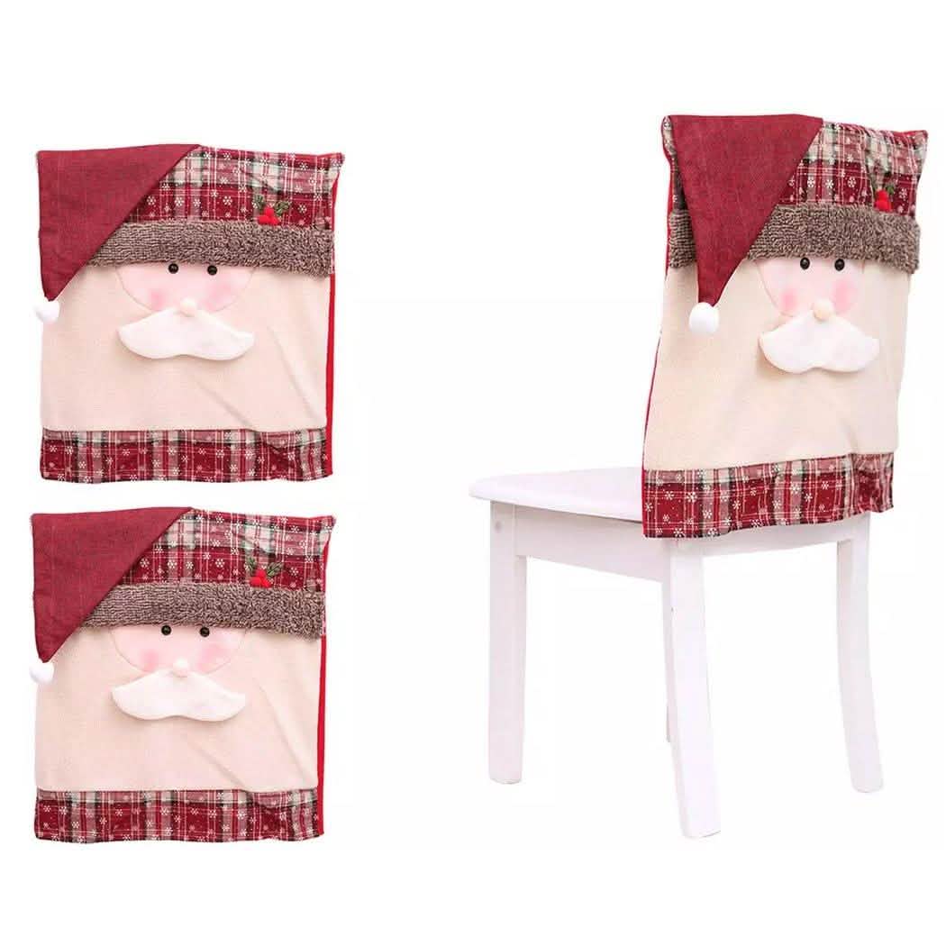 Christmas Santa Claus Snowman Chair Cover