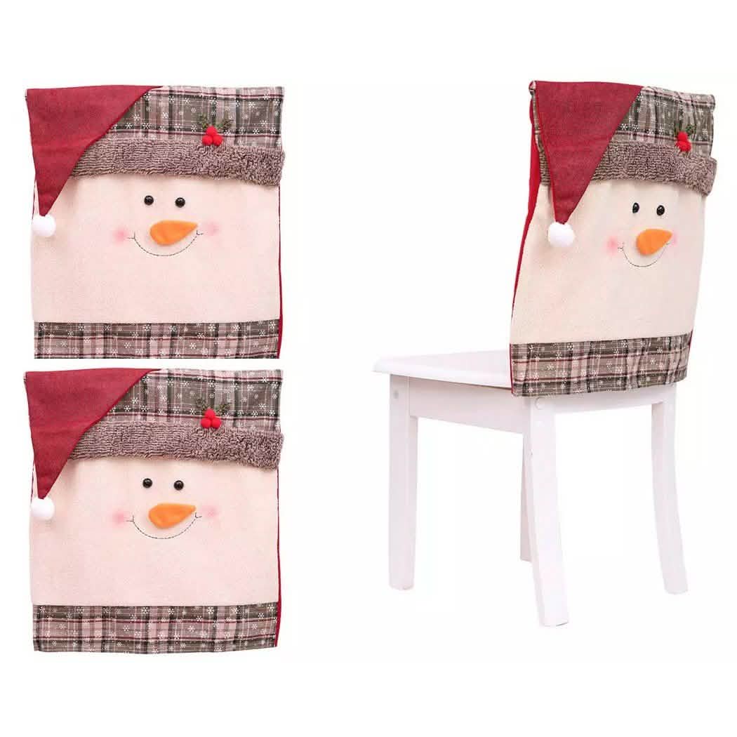 Christmas Santa Claus Snowman Chair Cover