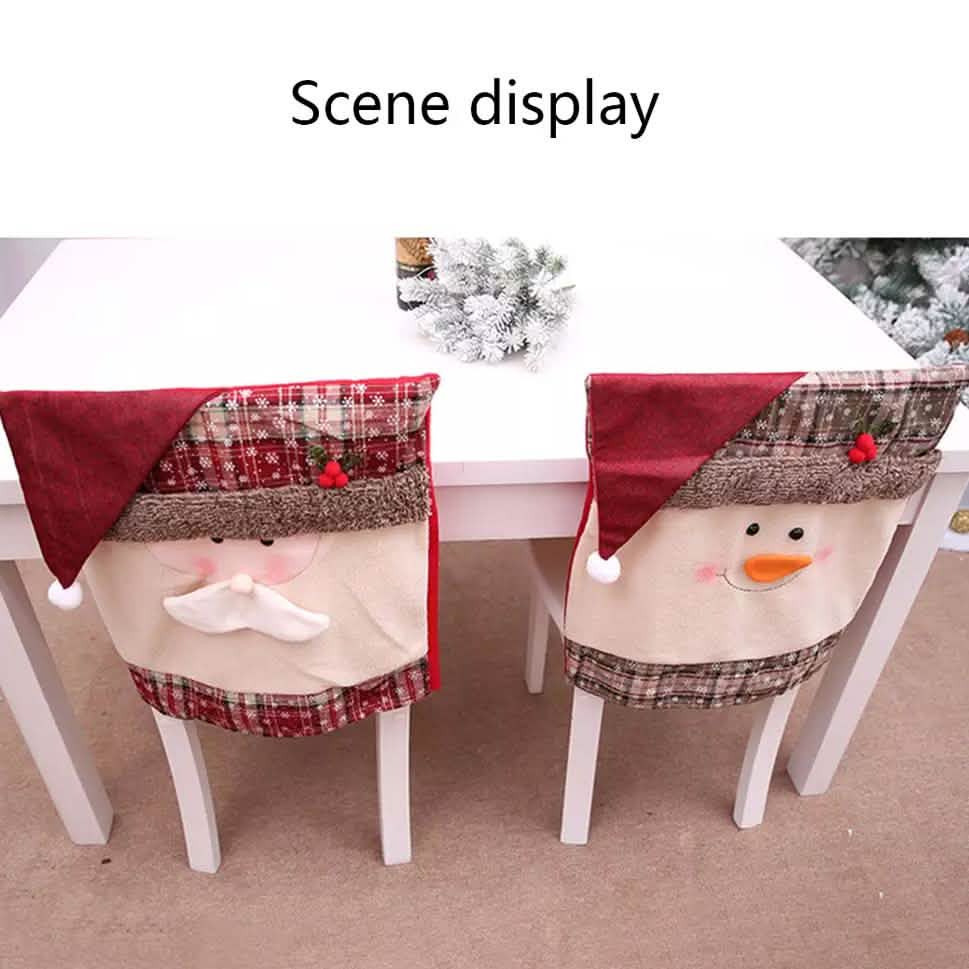Christmas Santa Claus Snowman Chair Cover