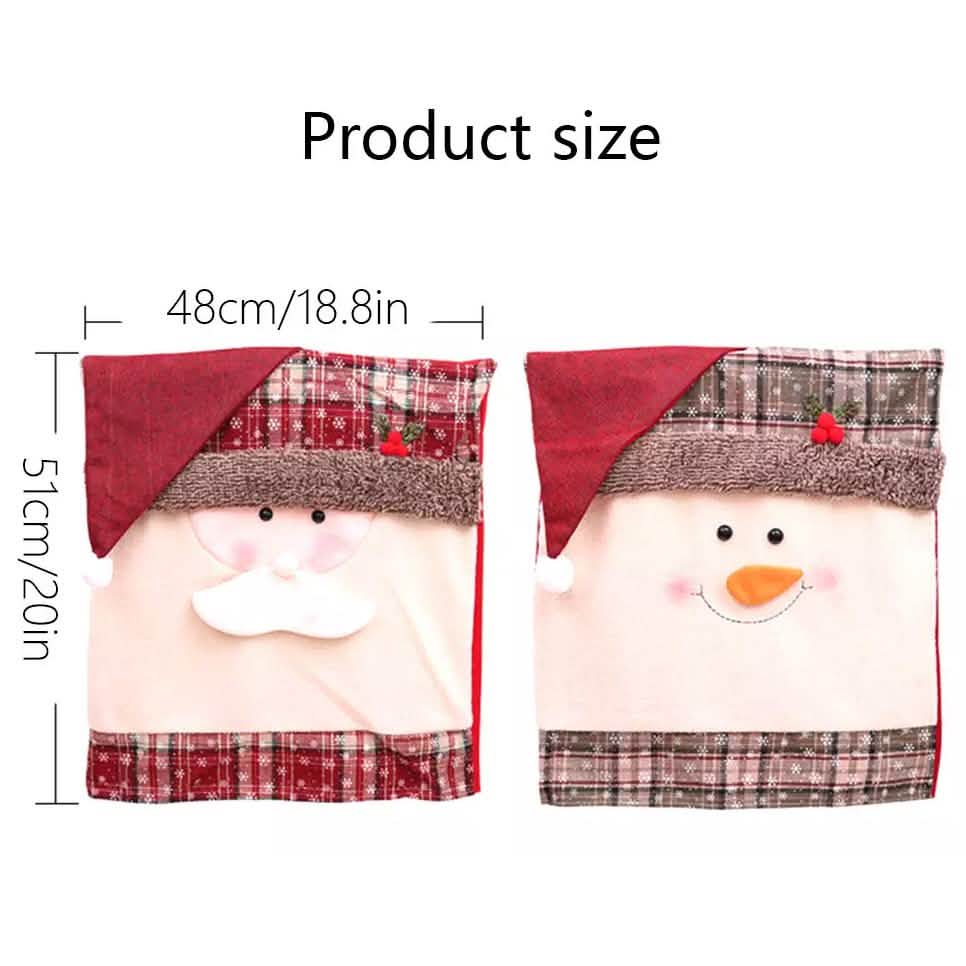Christmas Santa Claus Snowman Chair Cover